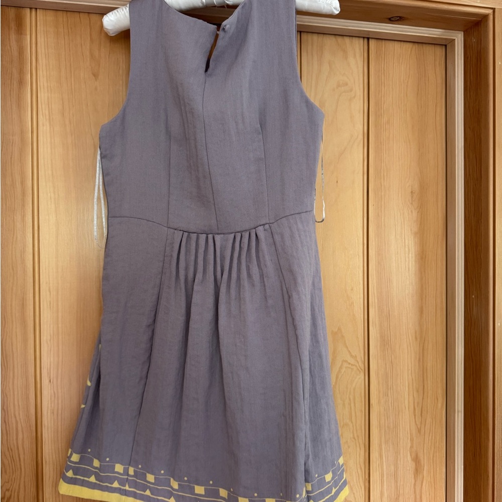 Esley Gray Scoop Neck Sleeveless A-line Dress